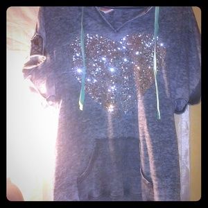 No boundaries half sleeved hoodie womens